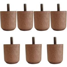 Conjunto de 7 Pés Baixos para Cama Box Kit Pé de Cama de Madeira 5cm C