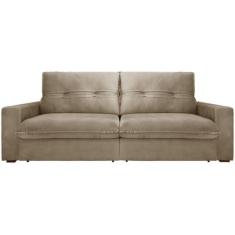 Sofá Retrátil Reclinável 4 Lugares Nipon Gralha Azul, Bege, 4