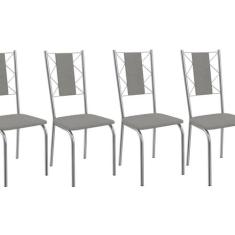 Conjunto 4 Cadeiras para Sala de Jantar Lisboa Metal - Kappesberg