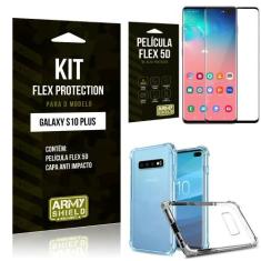 Capinha Anti Impacto Samsung S10 Plus + Película Flex 5D - Armyshield