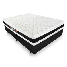 Cama Box Viúva + Colchão De Espuma D45 - Castor - Black White Double Face - 128x188x62cm