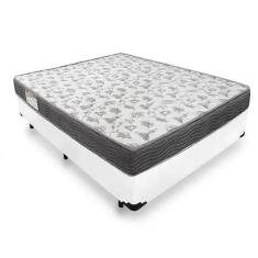 Cama Box Viúva Branco Blindada + Colchão De Espuma D33 - Ortobom - iso 100 128cm - Branco