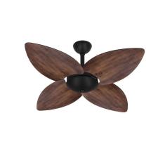 Ventilador Teto Preto 4 Pás Madeira Winds Sala Ventax 220V