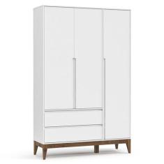 Guarda Roupa Infantil Nature Clean 3 Portas Branco Acetinado Eco Wood 