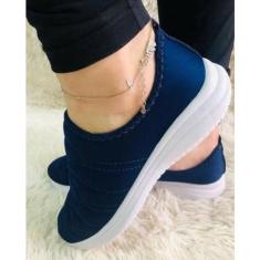 tênis meia feminino calce fácil casual confortável.(bordado). - Beanna