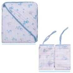 Pano de boca + Toalha de banho Bebe Soft Macia Menina Menino - Incomfr