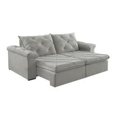 Sofá Retrátil 2 Lugares 202cm Astor 2107 Cinza Prateado