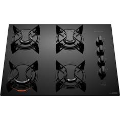 Cooktop A Gás 04 Bocas Atlas U.Top Mesa De Vidro Atlas Preto Bivolt