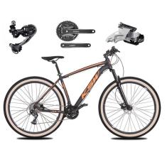 Bicicleta Aro 29 Ksw Xlt 27v K7 Câmbio Shimano Deore Freios Hidráulicos Suspensão Trava Pneus Bege-Unissex