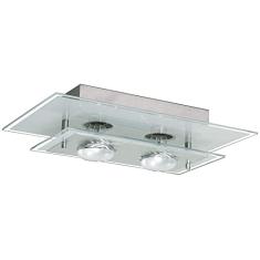Lustre Luminaria Plafon com 02 Vidro para 02 Lampadas - Ideal para Sala, Quarto, Cozinha (Branco)