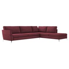 Sofá De Canto Chaise Direito 307 Cm Olívia Suede Bordô G52 -