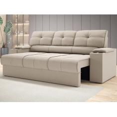 Sofá com Porta Copos Retrátil e Reclinável Tom 2,05m Velosuede - NETSO