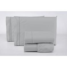 Lençol Avulso King Size Parte de Cima 200 Fios 100% Algodão (Cinza)