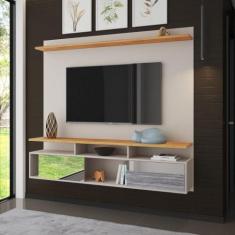 Painel para TV até 55 Polegadas 2 Portas Brescia Viero, Off White/Mel