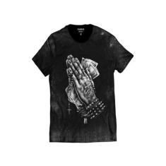Camiseta Mão Orando Blessed Rock - Di Nuevo, Preto, XXG