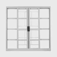 Janela de Aço de Correr 100x120cm 4 Folhas com Grade Minas Sul mgm