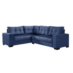 Sofá de Canto 5 Lugares Bia Suede Azul Marinho