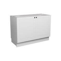 Balcão de Cozinha sem Tampo Évora 2 pt Branco Ártico 120 cm