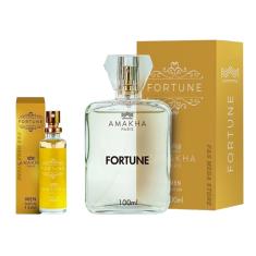 Kit Perfume Masculino Fortune Amakha Paris 100ml e 15ml Bolso