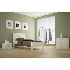 Cama Solteiro Verona Branco - Móveis Novo Horizonte