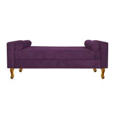 Recamier Baú Félix Queen Size 160cm Suede Roxo