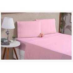 Jogo De Cama Queen Em Algodão 4 Peças Rosa