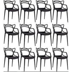 Kit - 12 X Cadeiras Masters Allegra - Preto