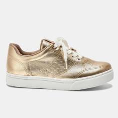 TENIS VIA MARTE DOURADO FEMININO 016 013 02 Via Marte-Feminino