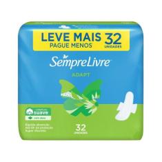 Absorvente Sempre Livre Adapt Suave Médio - com Abas 32 Unidades