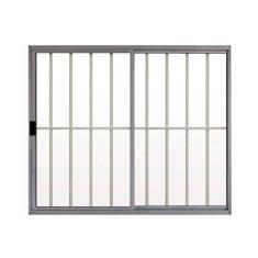 Janela de Alumínio de Correr 100x150cm 2 Folhas Grade Hale Esquadrias Brilhante