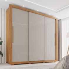 Guarda Roupa Casal 3 Portas 4 Gavetas Costa Rica Cinamomo/Off White