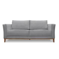 Sofá 2 Lugares Base De Madeira Grace 190 Cm Linho S04 - D`rossi Cor Cinza