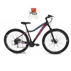 Bicicleta Aro 29 Feminina Alfameq Pandora 24v Freios a Disco Hidráulicos Alumínio Suspensão Diant-Feminino
