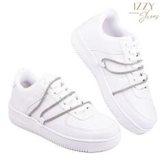 Tênis Feminino Branco Casual Brilho TBRIL - IZZY WAY, Branco, 38