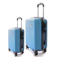 Kit Mala de Viagem 2 Peças Bordo e Grande - C/ 4 Rodinhas 360º - EAGLE