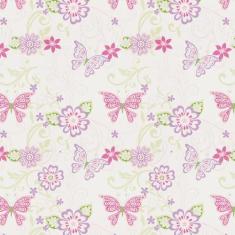 Papel De Parede Adesivo Borboletas E Flores Quarto Infantil - LRP
