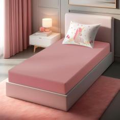 Jogo de lençol solteiro 2 peças Unicórnio - Amora enxovais, rose