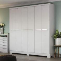 Guarda Roupa 6 Portas e 2 Gavetas E530 Kappesberg - Branco, Branco
