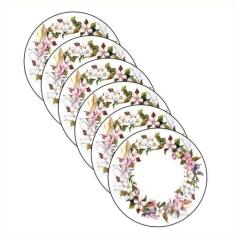 Sousplat Flores Guirlanda - NSW, com base, 6 Peças