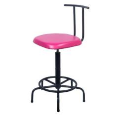 Banqueta Alta Giratória Versa cadeira caixa Base tecido Sintetico rosa