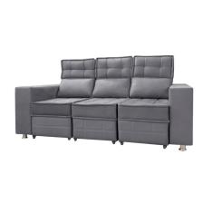 Sofá Retrátil E Reclinável 3 Lugares Londres Speciale Home Chumbo