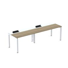 Mesa Plataforma Para Coworking Para 2 Pessoas 120x792 Psc120 Noce Naturalle-branco