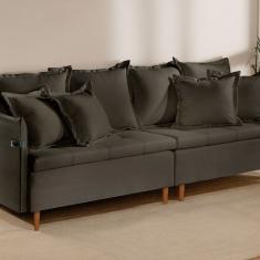 Sofá Fixo 2 Lugares Luxo 160 Cm Atlas Chumbo