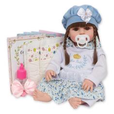 Boneca Reborn Menina 100% Silicone 13 Itens Pode Dar Banho - Cegonha R