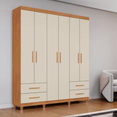 Guarda Roupa Casal 6 Portas 4 Gavetas Califórnia - Conquista Móveis