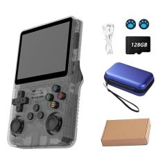 Console de video game portátil R36S Retro de 128 GB,r36s console portatil, mais de 39.000 jogos, Arkos 2.0, tela IPS de 3,5 polegadas, reprodutor de vídeo de bolso (cor：preto)