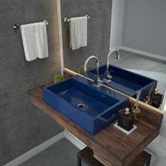 Cuba para Banheiro RT55W Retangular Florenza Compace Azul Escuro