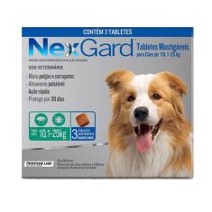 Nexgard G Cães 10,1 A 25Kg 3 Tabletes Merial Boehringer