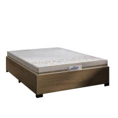 Cama Box Casal Desmontável Com Colchão Molas Flora 138x188x51cm Bege / Cedro Gazin - Suporta até 110Kg Por Pessoa