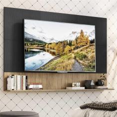 Painel TV 65&quot; com Prateleira Amsterdã Up Multimóveis Preto/Rustic
